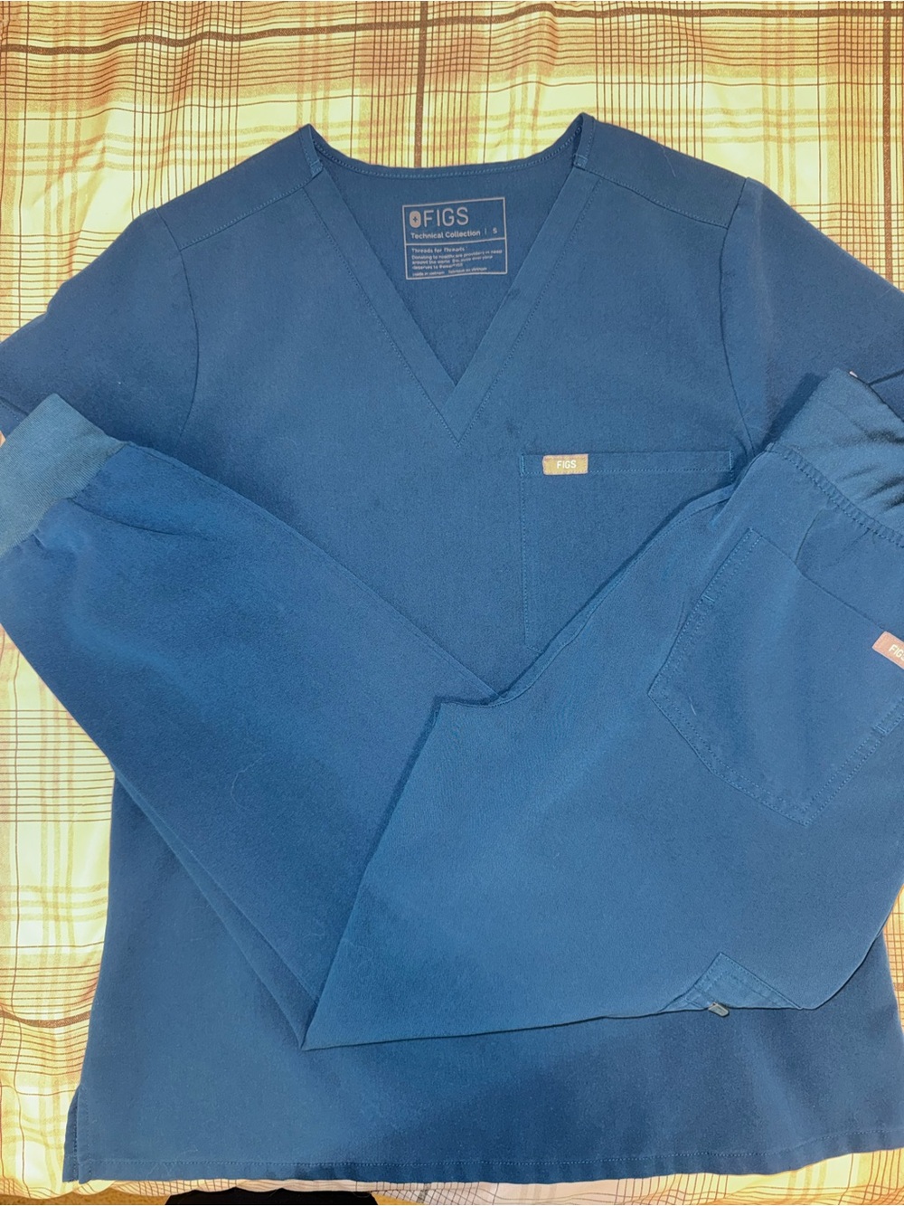 FIGS V-Neck Sweater — Navy Blue